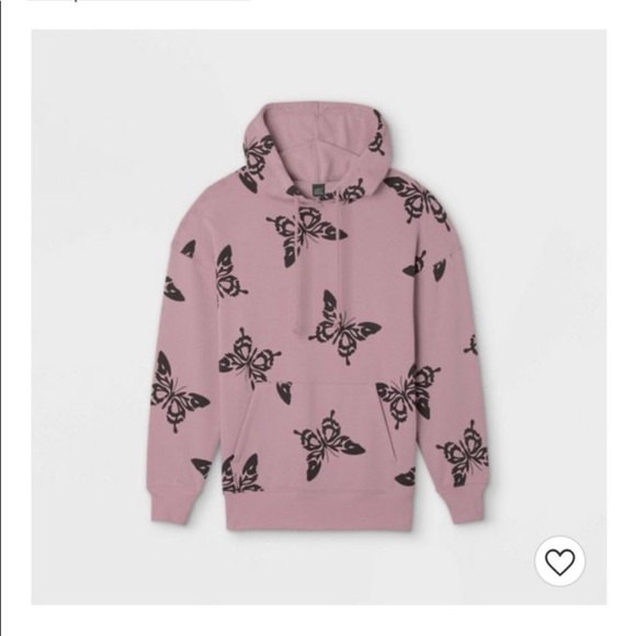 Wild fable purple & black butterfly hoodie new - Picture 5 of 8